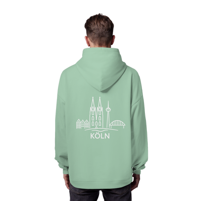 Köln Skyline (großer Druck auf dem Rücken) - Organic Oversize Hoodie