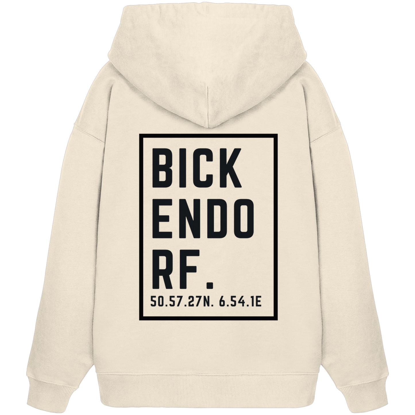 Bickendorf Koordinaten (großer Druck auf dem Rücken) - Organic Oversize Hoodie