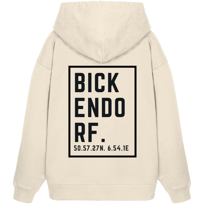 Bickendorf Koordinaten (großer Druck auf dem Rücken) - Organic Oversize Hoodie