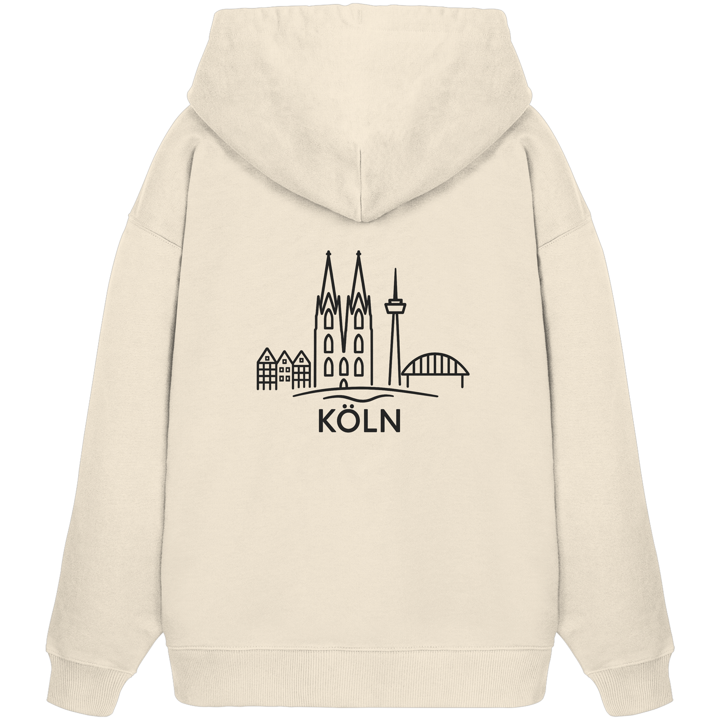 Köln Skyline (großer Druck auf dem Rücken) - Organic Oversize Hoodie