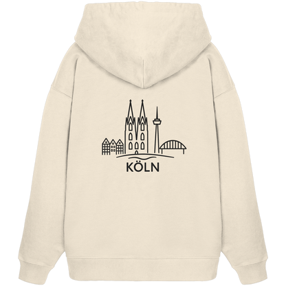 Köln Skyline (großer Druck auf dem Rücken) - Organic Oversize Hoodie