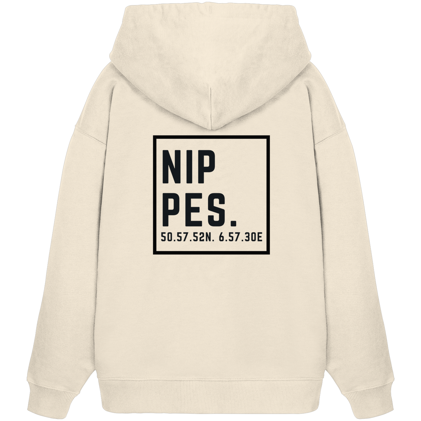 Nippes Koordinaten (großer Druck auf dem Rücken) - Organic Oversize Hoodie
