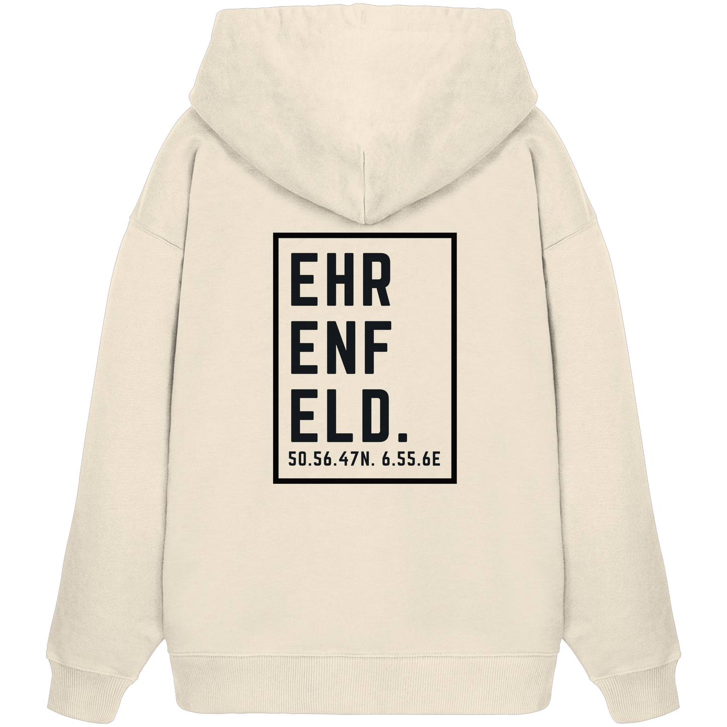 Ehrenfeld Koordinaten (großer Druck auf dem Rücken) - Organic Oversize Hoodie