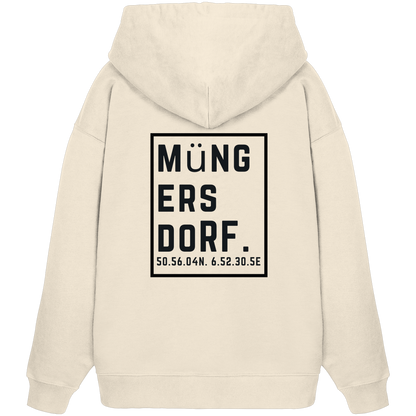 Müngersdorf Koordinaten (großer Druck auf dem Rücken) - Organic Oversize Hoodie