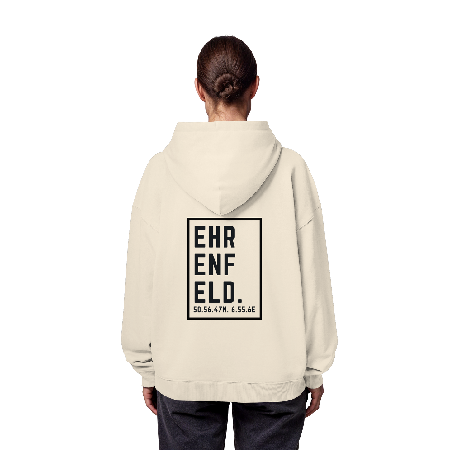 Ehrenfeld Koordinaten (großer Druck auf dem Rücken) - Organic Oversize Hoodie