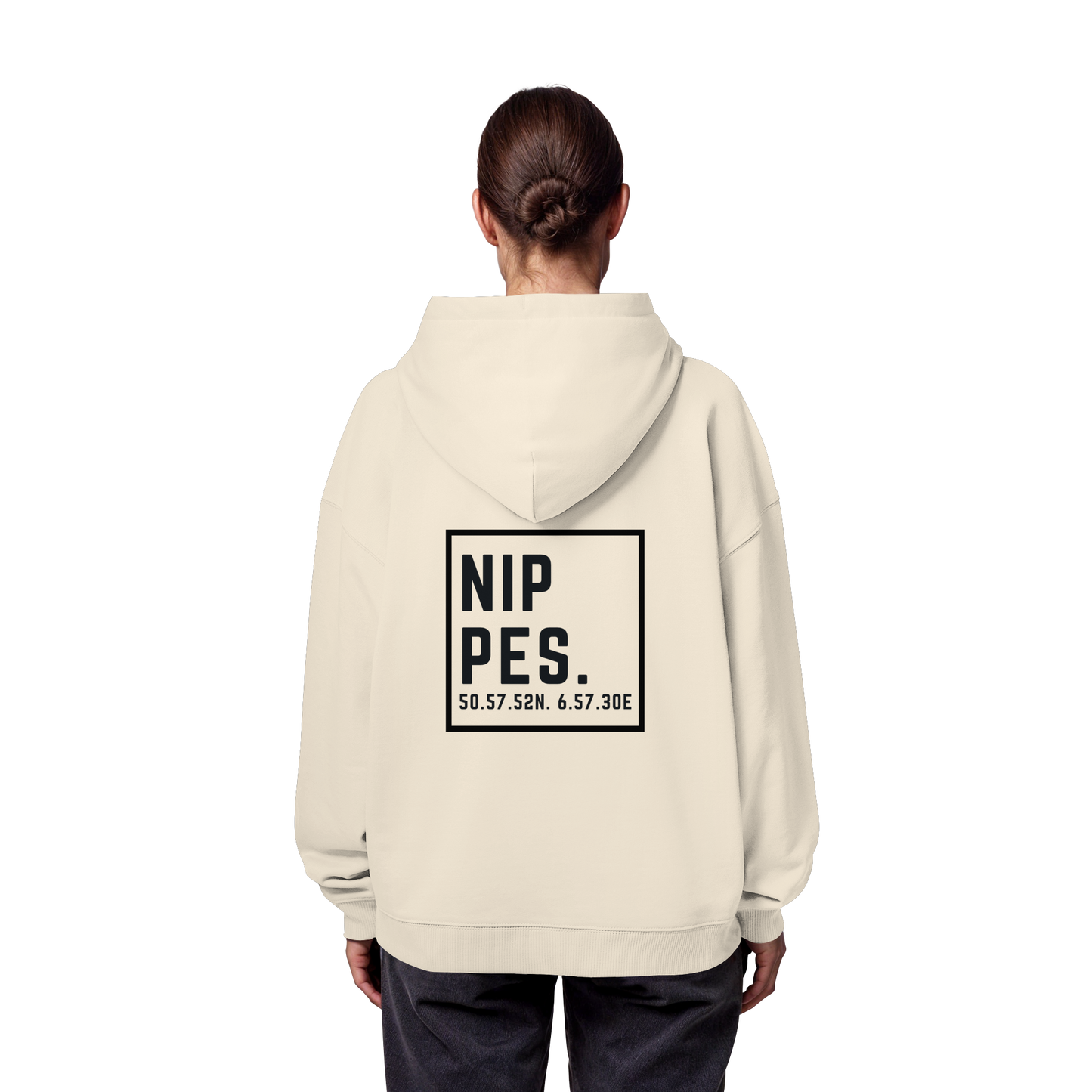 Nippes Koordinaten (großer Druck auf dem Rücken) - Organic Oversize Hoodie