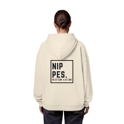 Nippes Koordinaten (großer Druck auf dem Rücken) - Organic Oversize Hoodie