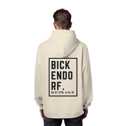 Bickendorf Koordinaten (großer Druck auf dem Rücken) - Organic Oversize Hoodie