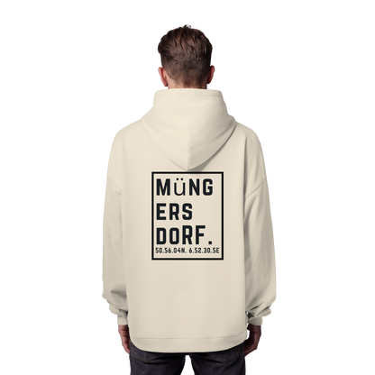 Müngersdorf Koordinaten (großer Druck auf dem Rücken) - Organic Oversize Hoodie