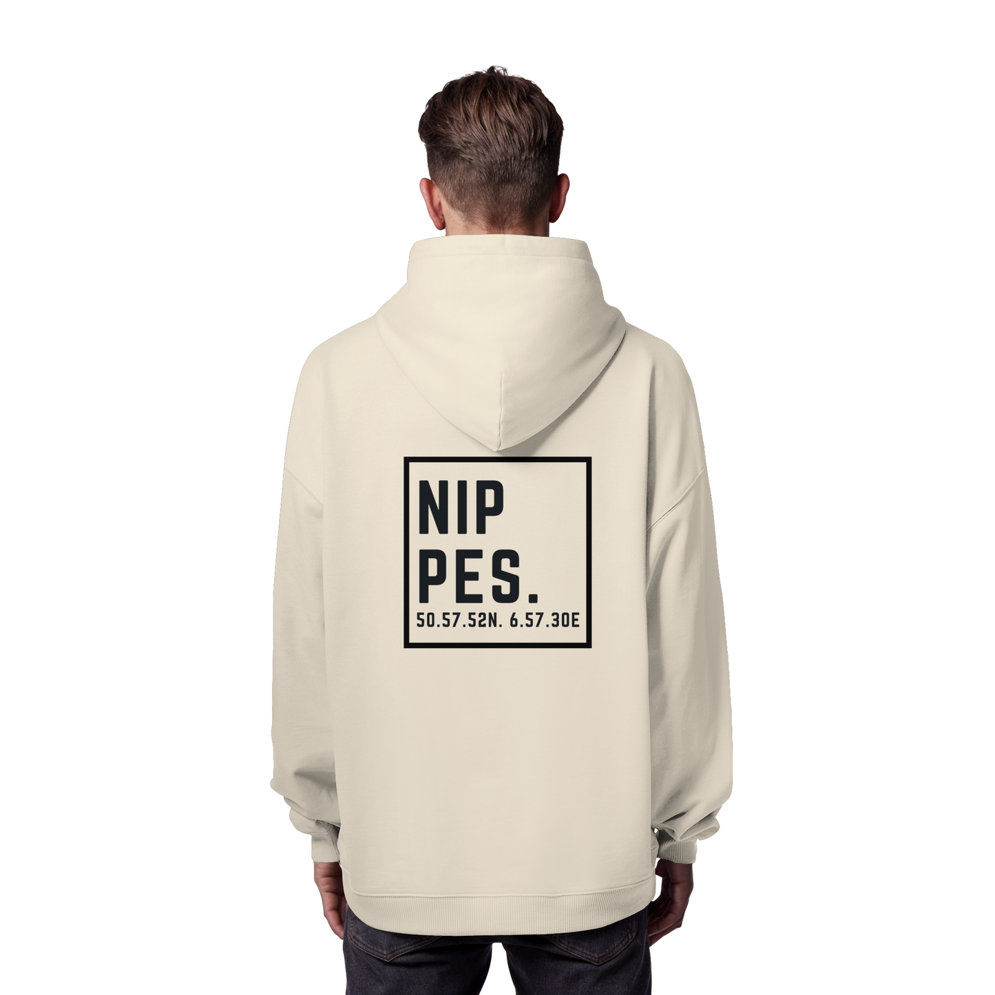 Nippes Koordinaten (großer Druck auf dem Rücken) - Organic Oversize Hoodie