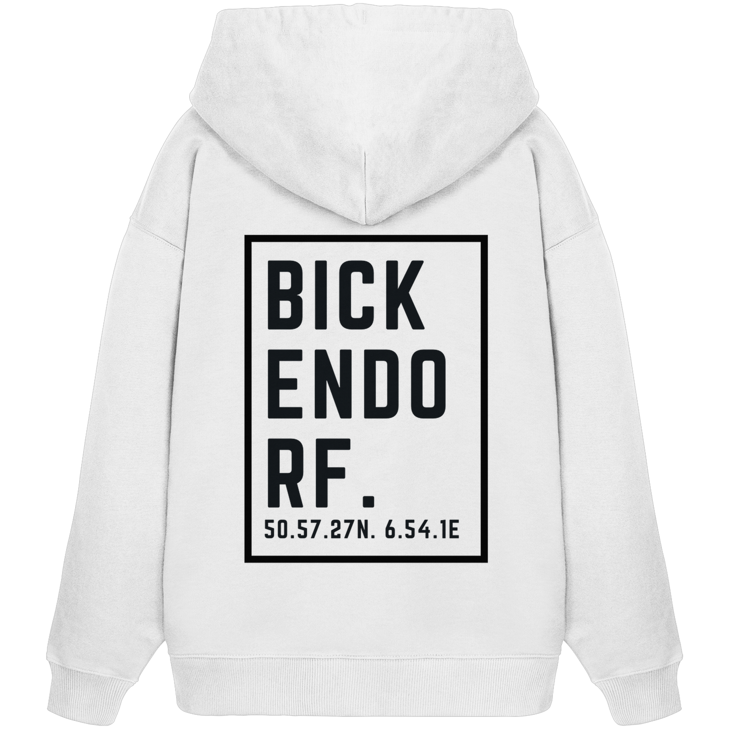 Bickendorf Koordinaten (großer Druck auf dem Rücken) - Organic Oversize Hoodie