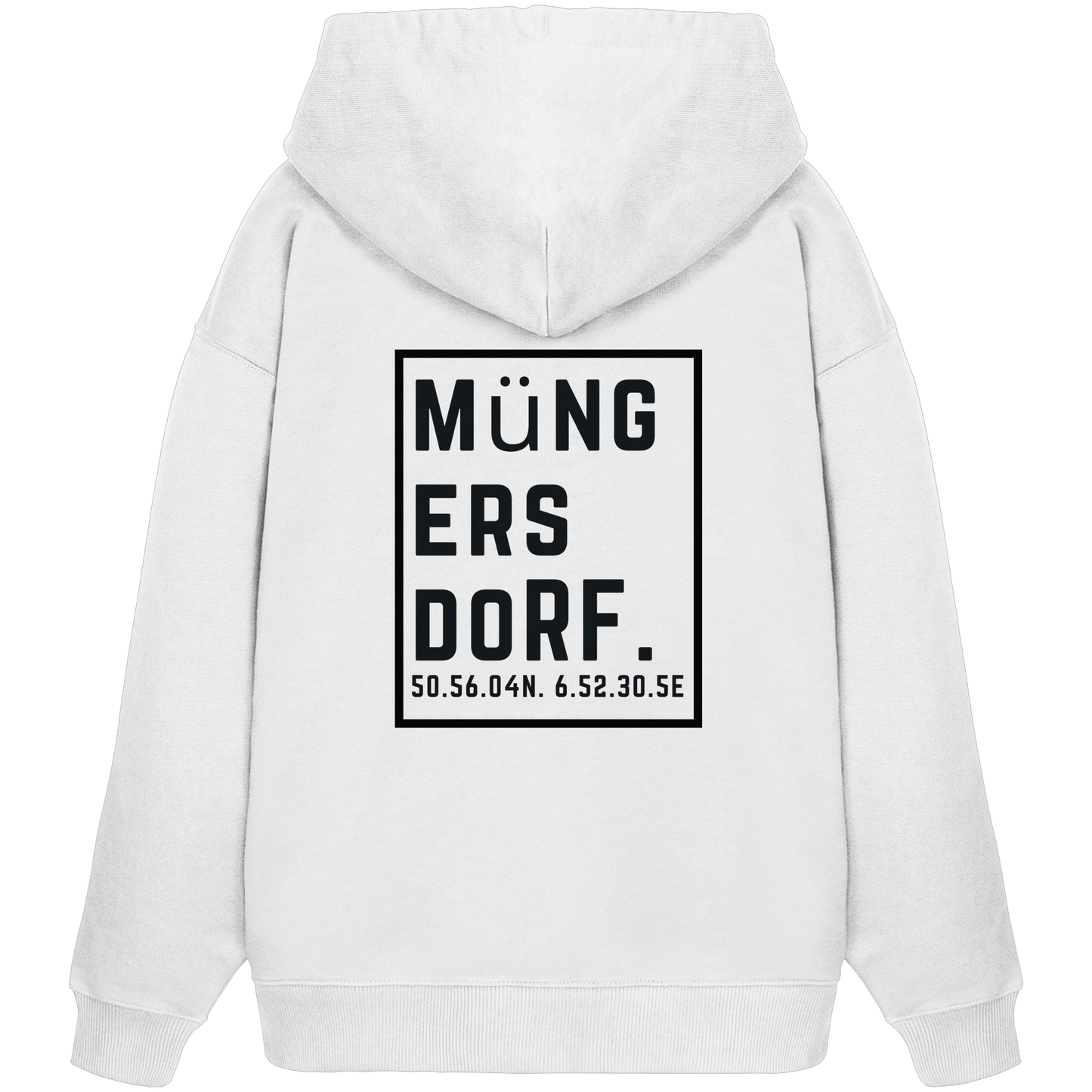 Müngersdorf Koordinaten (großer Druck auf dem Rücken) - Organic Oversize Hoodie