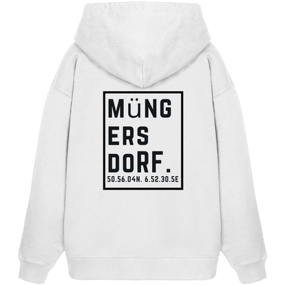 Müngersdorf Koordinaten (großer Druck auf dem Rücken) - Organic Oversize Hoodie