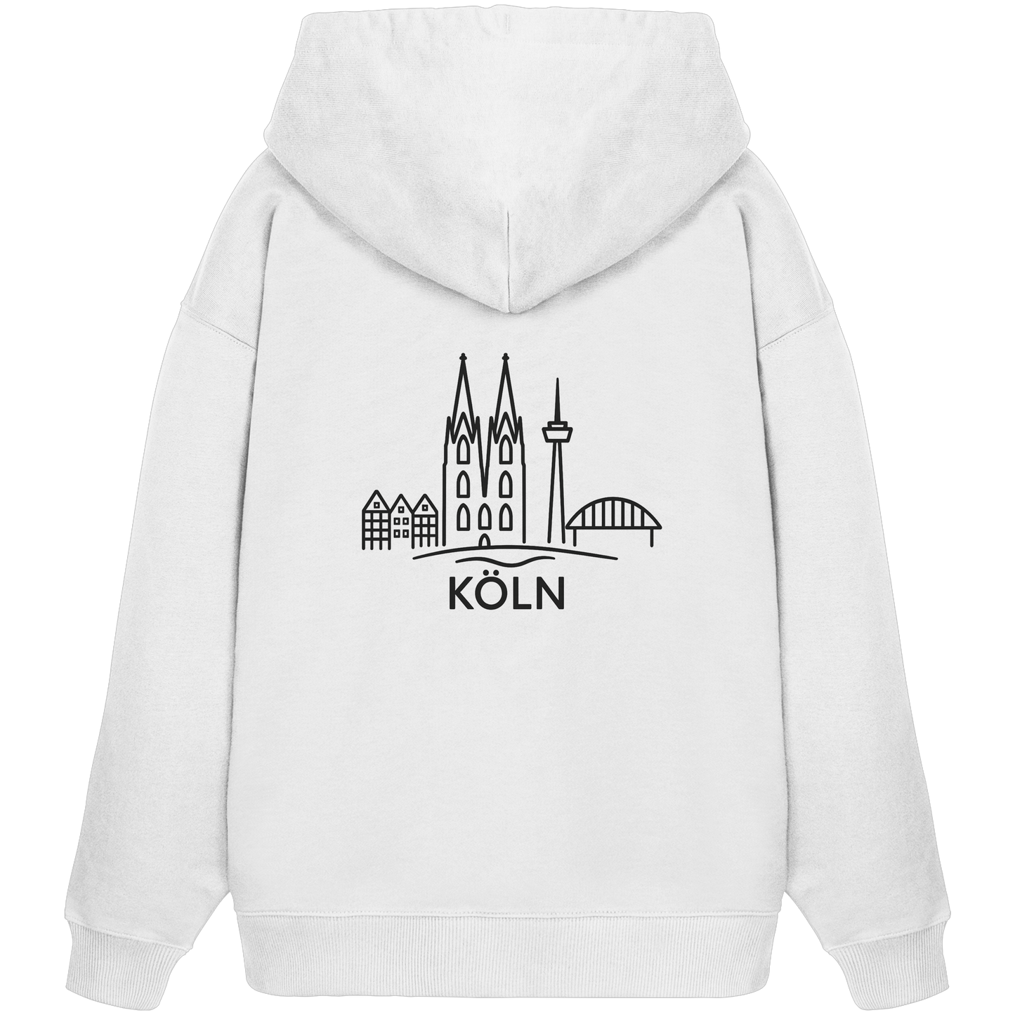 Köln Skyline (großer Druck auf dem Rücken) - Organic Oversize Hoodie
