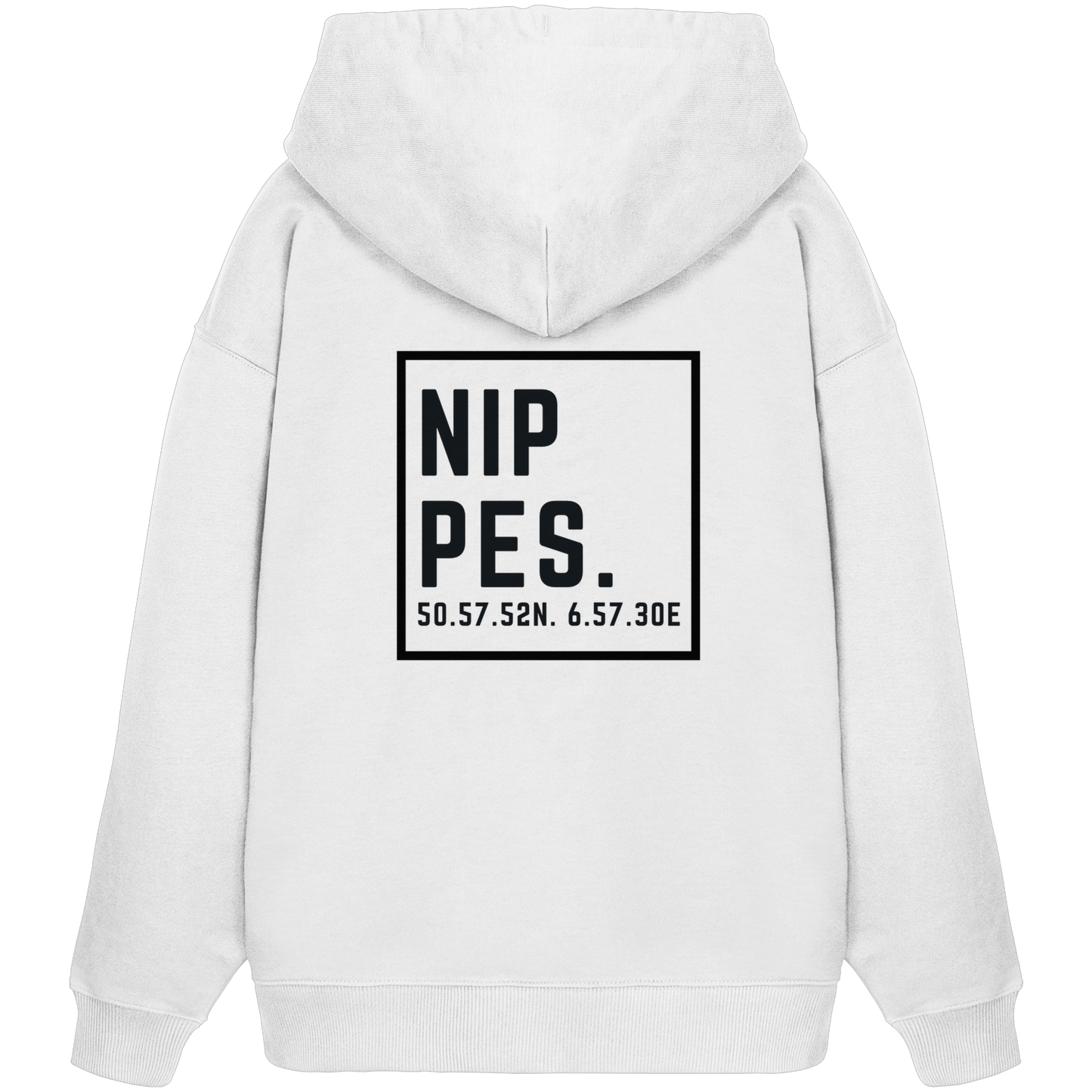 Nippes Koordinaten (großer Druck auf dem Rücken) - Organic Oversize Hoodie