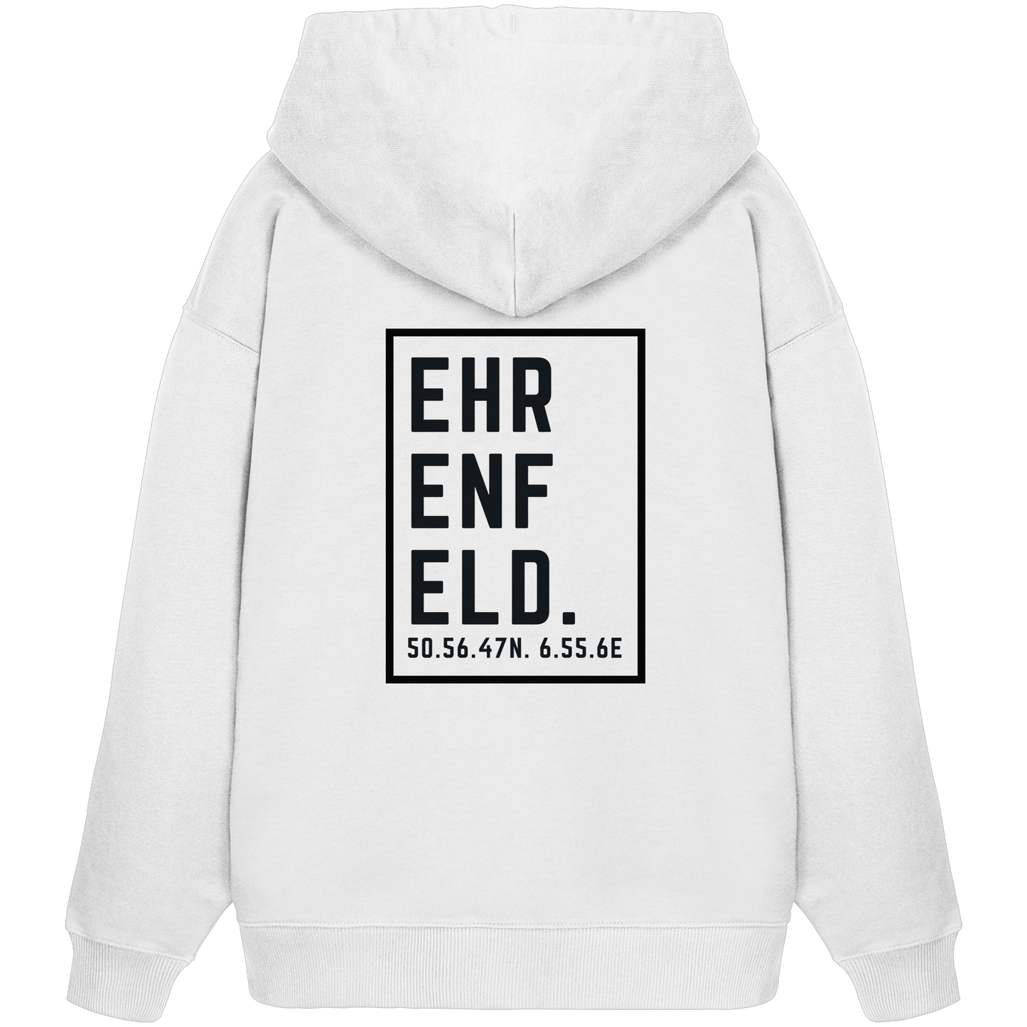 Ehrenfeld Koordinaten (großer Druck auf dem Rücken) - Organic Oversize Hoodie