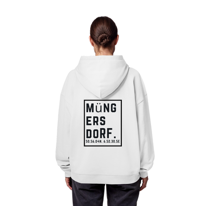 Müngersdorf Koordinaten (großer Druck auf dem Rücken) - Organic Oversize Hoodie