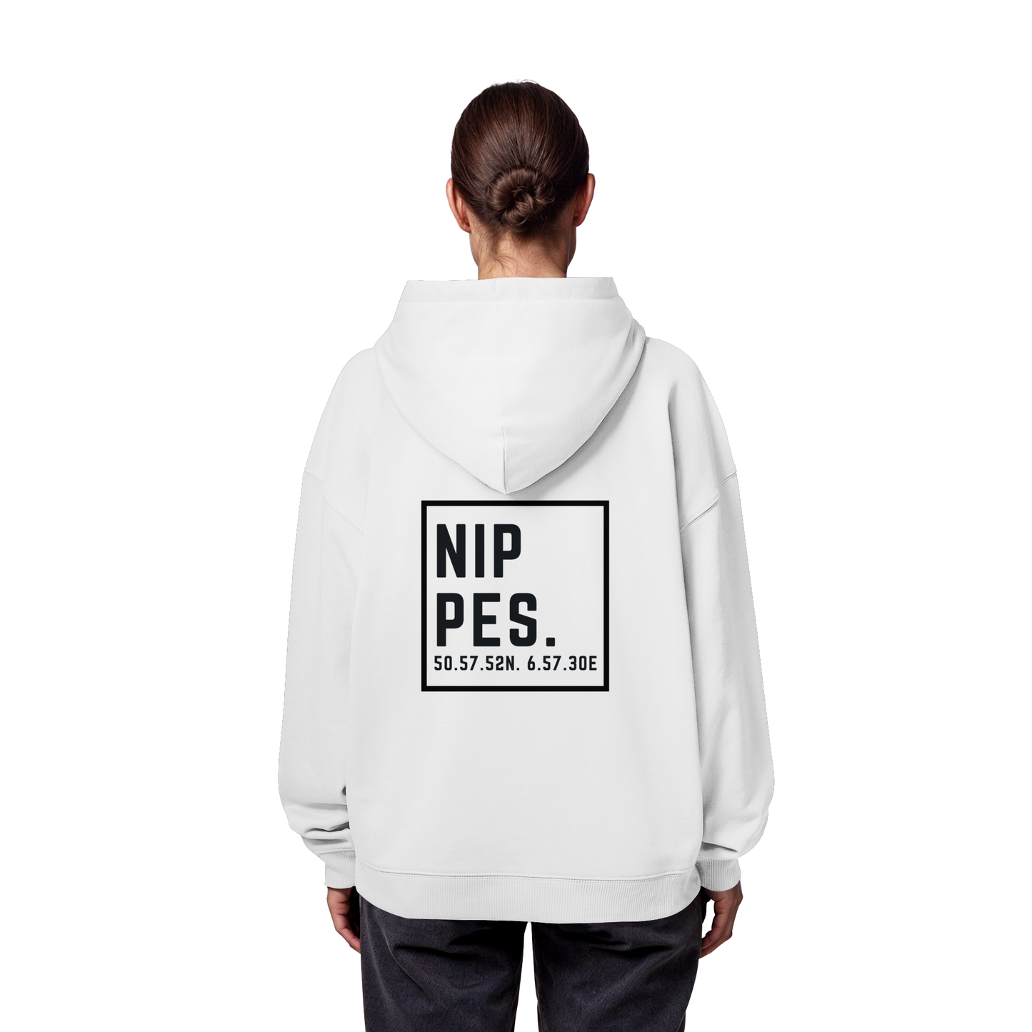 Nippes Koordinaten (großer Druck auf dem Rücken) - Organic Oversize Hoodie