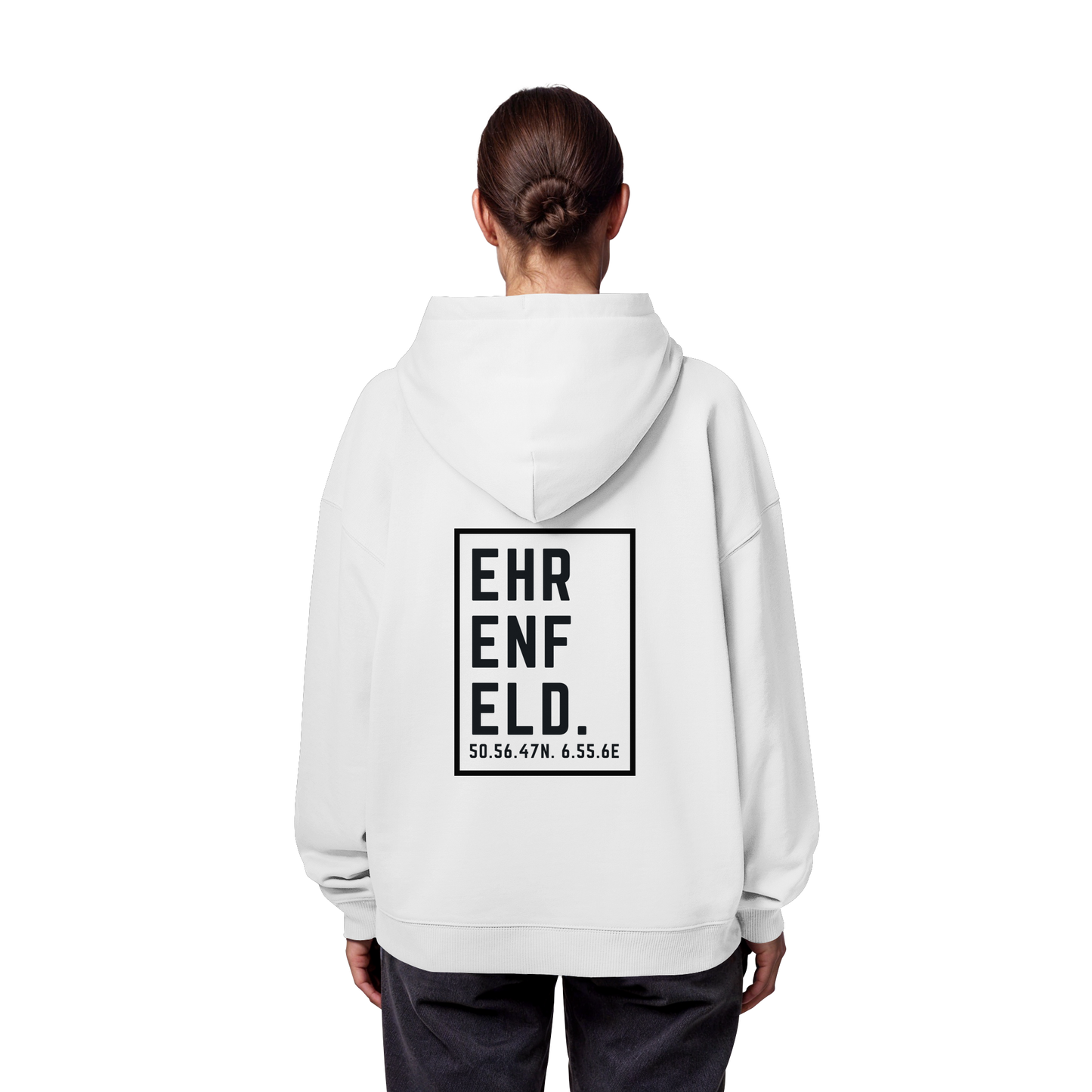 Ehrenfeld Koordinaten (großer Druck auf dem Rücken) - Organic Oversize Hoodie