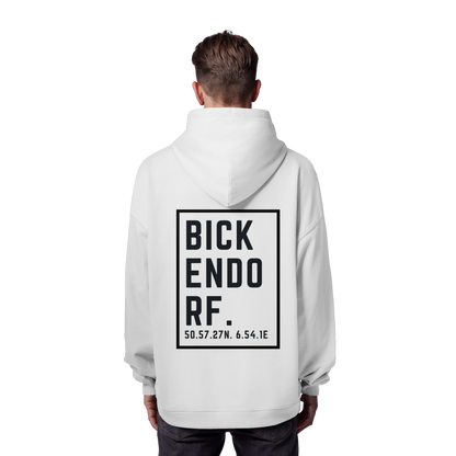 Bickendorf Koordinaten (großer Druck auf dem Rücken) - Organic Oversize Hoodie
