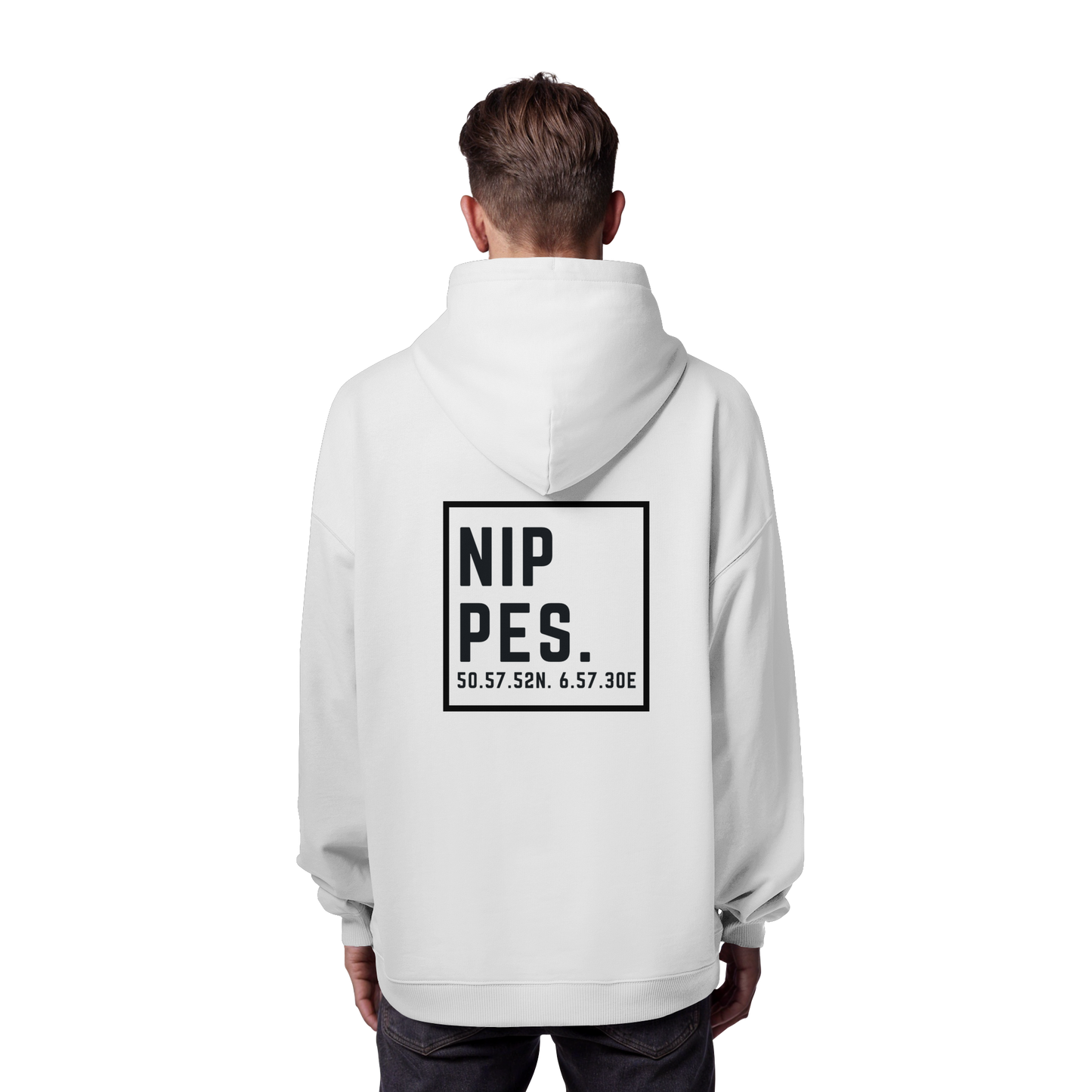 Nippes Koordinaten (großer Druck auf dem Rücken) - Organic Oversize Hoodie