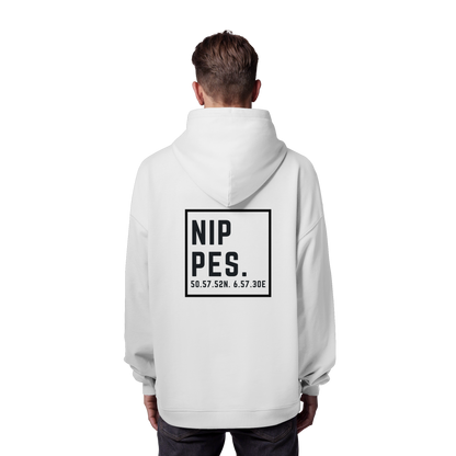 Nippes Koordinaten (großer Druck auf dem Rücken) - Organic Oversize Hoodie