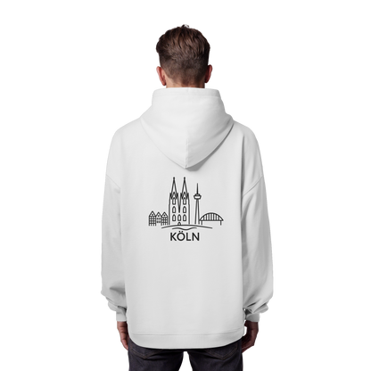 Köln Skyline (großer Druck auf dem Rücken) - Organic Oversize Hoodie