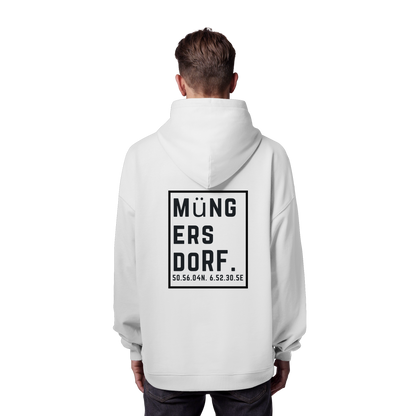 Müngersdorf Koordinaten (großer Druck auf dem Rücken) - Organic Oversize Hoodie