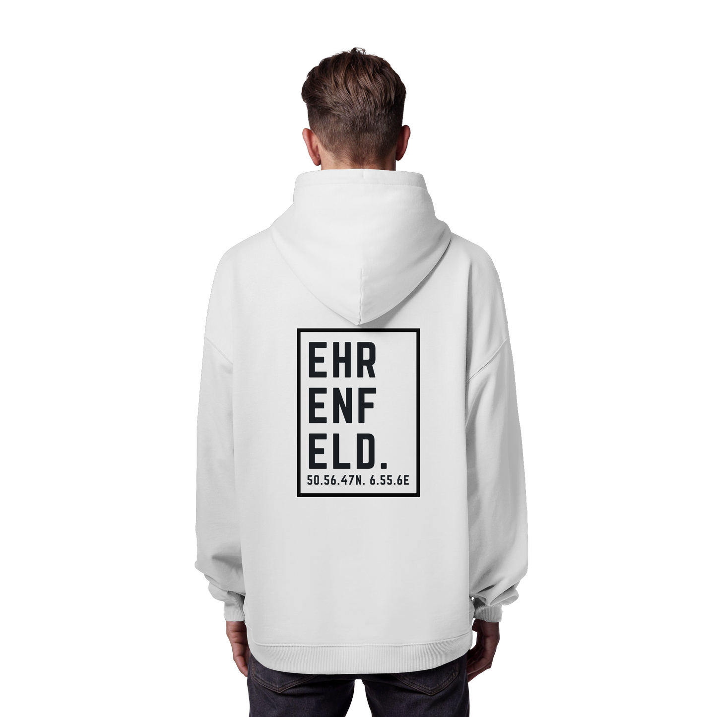 Ehrenfeld Koordinaten (großer Druck auf dem Rücken) - Organic Oversize Hoodie