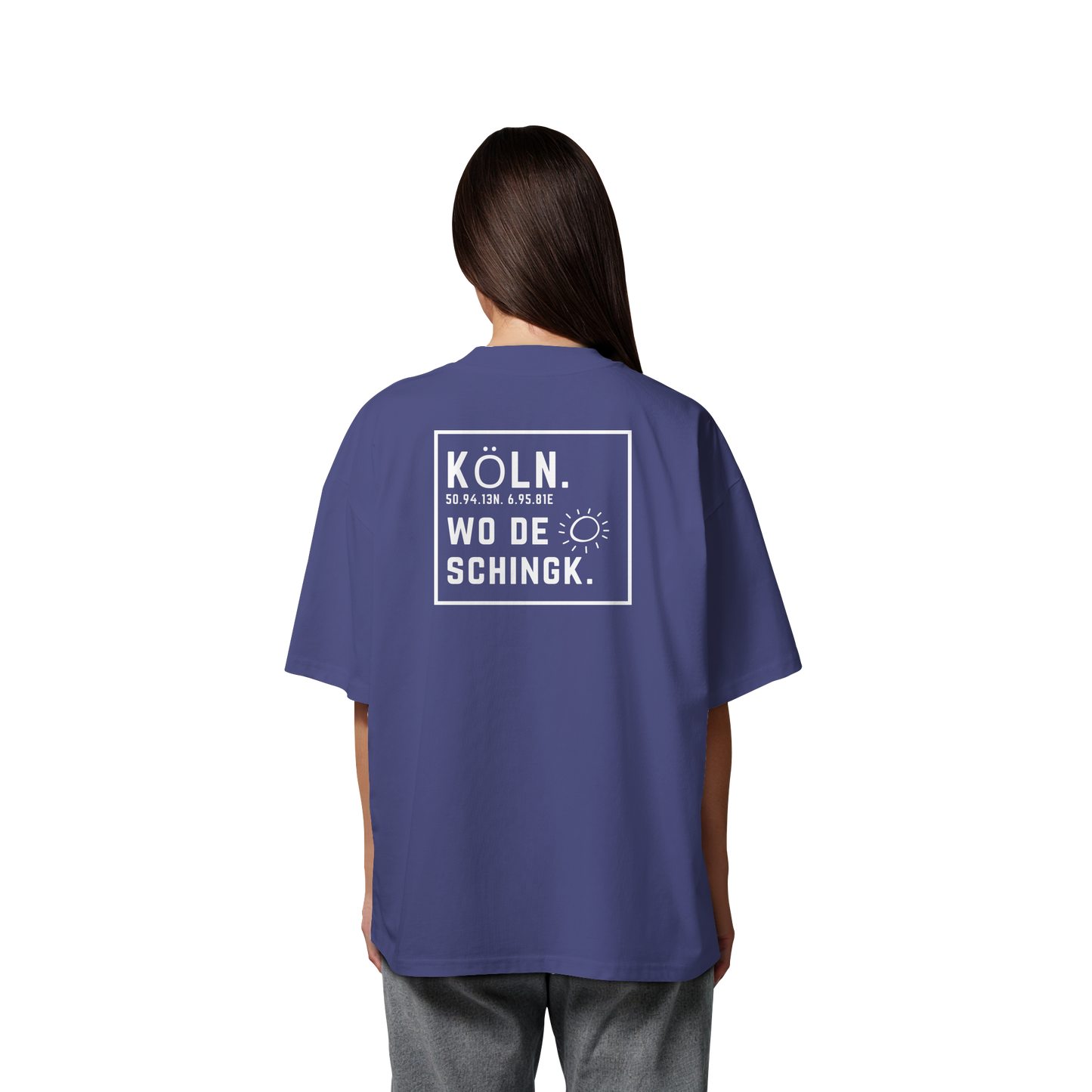 Wo de Sonn schingk - Köln Druck Rücken  - Organic Oversize Shirt