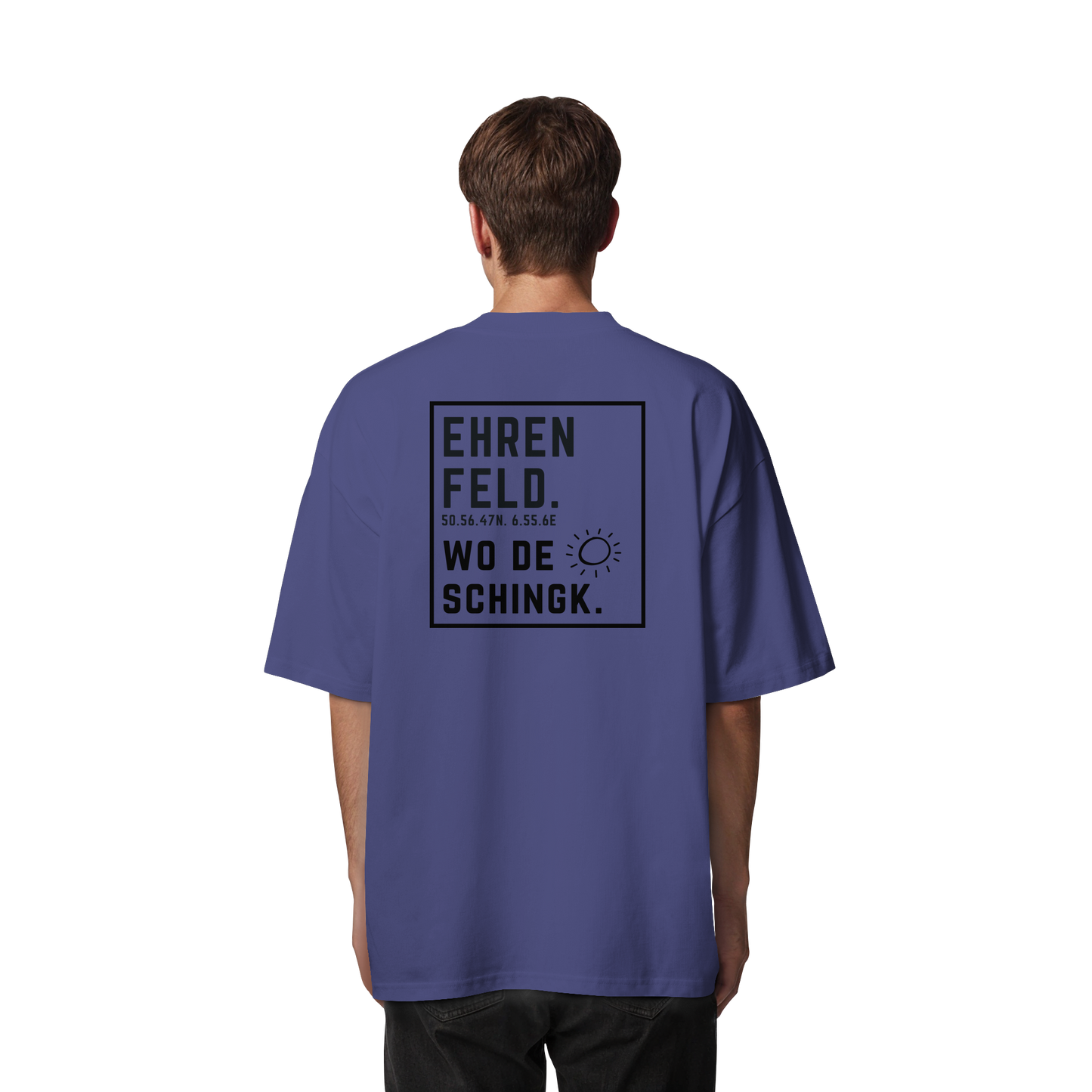 Wo de Sonn schingk - Ehrenfeld Druck Rücken - Organic Oversize Shirt
