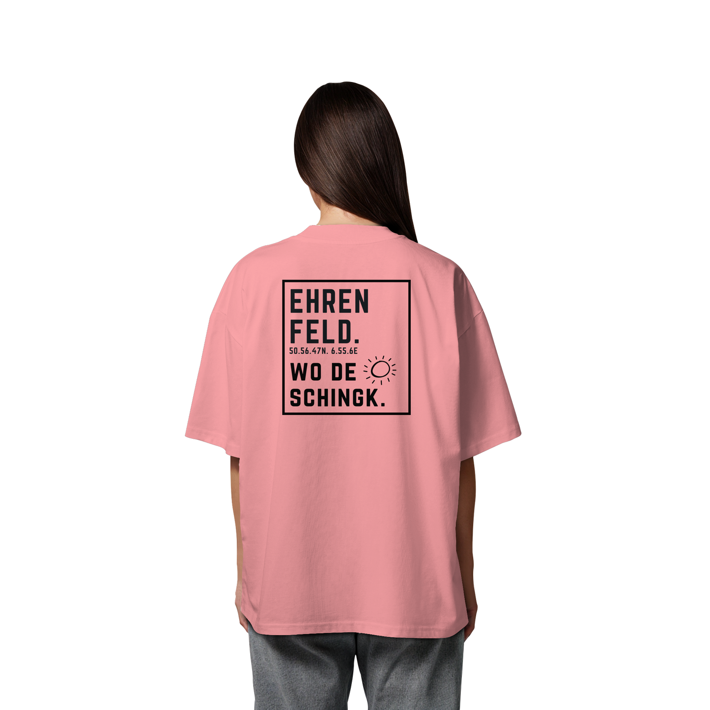 Wo de Sonn schingk - Ehrenfeld Druck Rücken - Organic Oversize Shirt