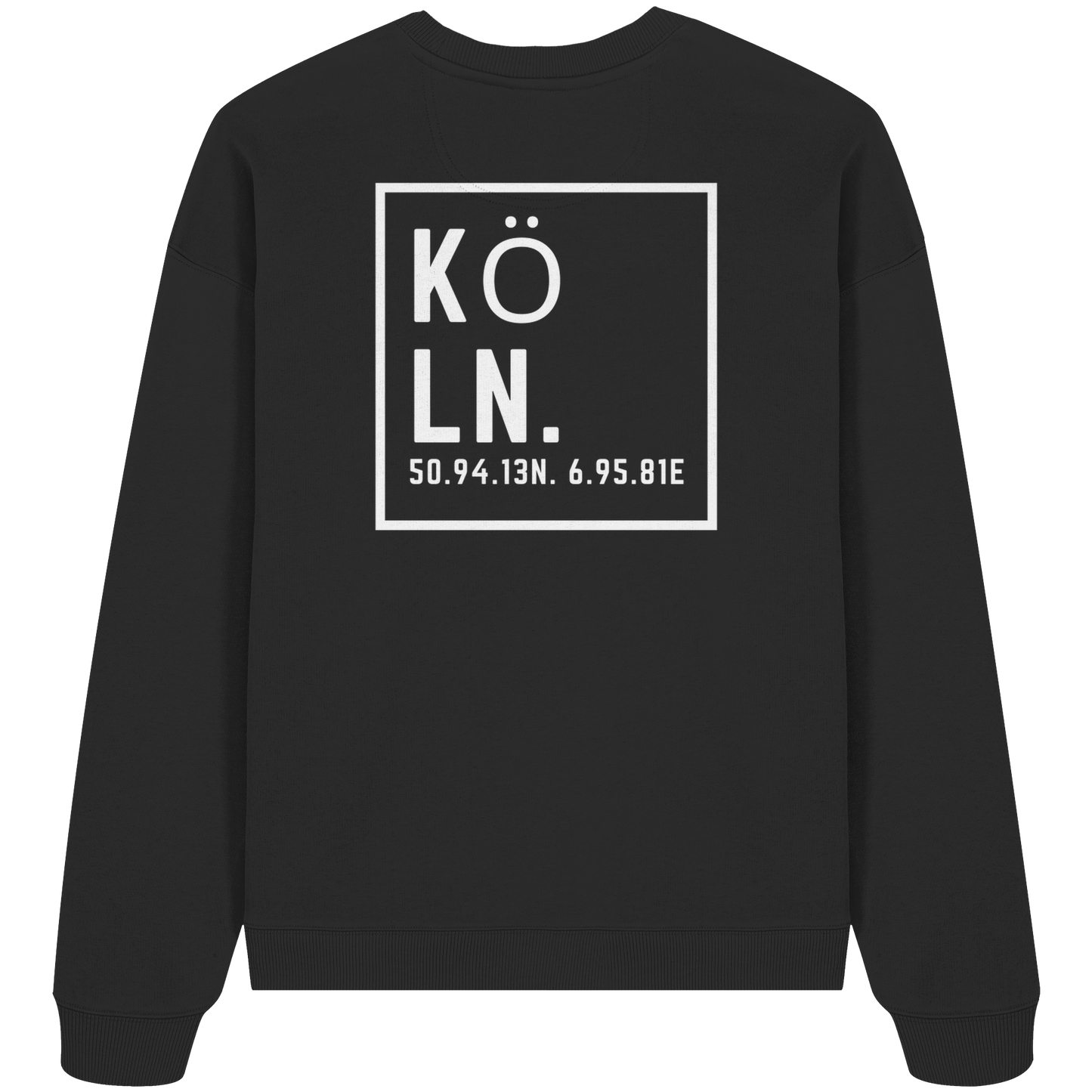 Köln Koordinaten (großer Druck auf dem Rücken) - Organic Oversize Sweatshirt