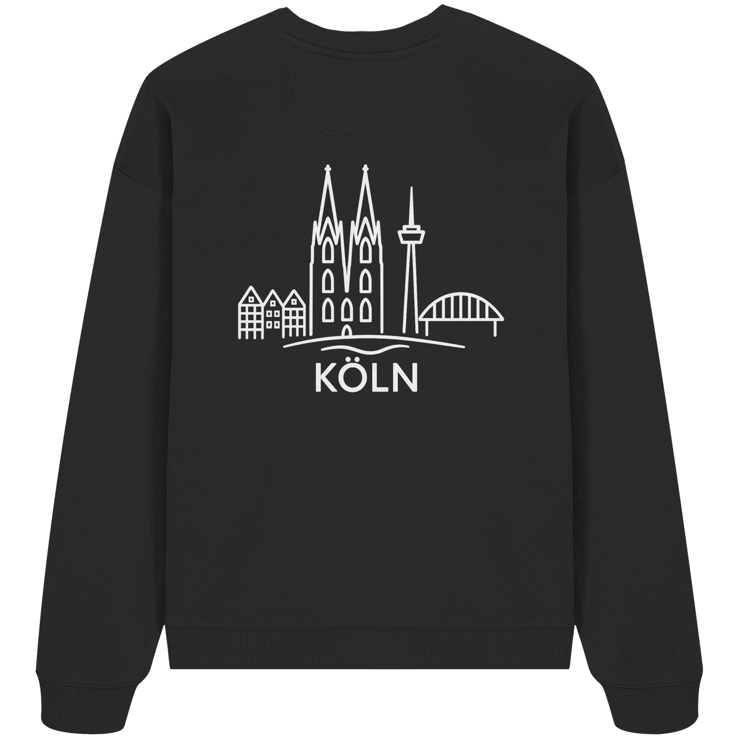 Köln Skyline (großer Druck auf dem Rücken) - Organic Oversize Sweatshirt