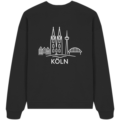 Köln Skyline (großer Druck auf dem Rücken) - Organic Oversize Sweatshirt