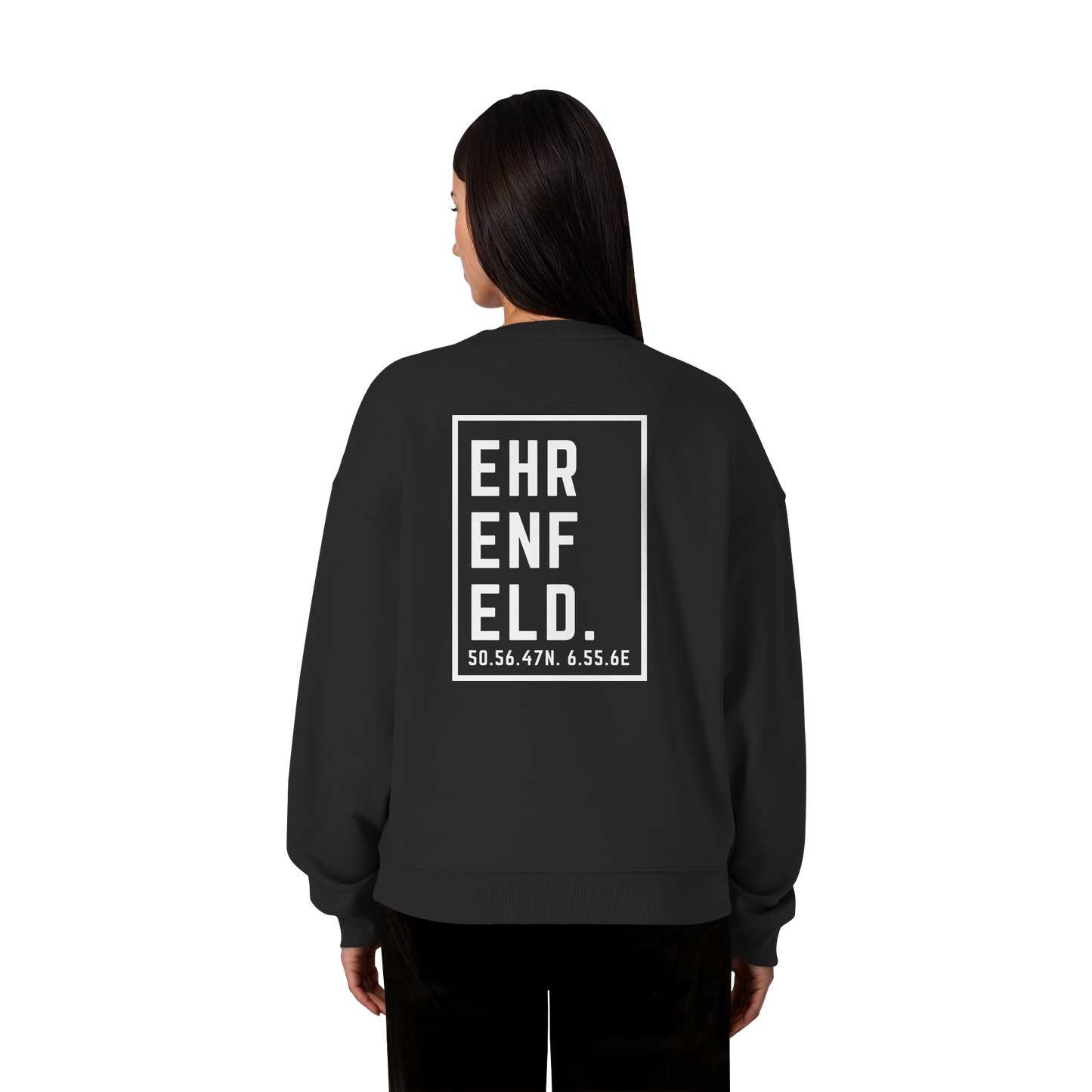 Ehrenfeld Koordinaten (großer Druck auf dem Rücken) - Organic Oversize Sweatshirt