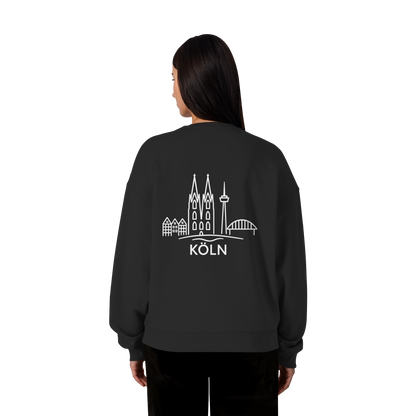 Köln Skyline (großer Druck auf dem Rücken) - Organic Oversize Sweatshirt