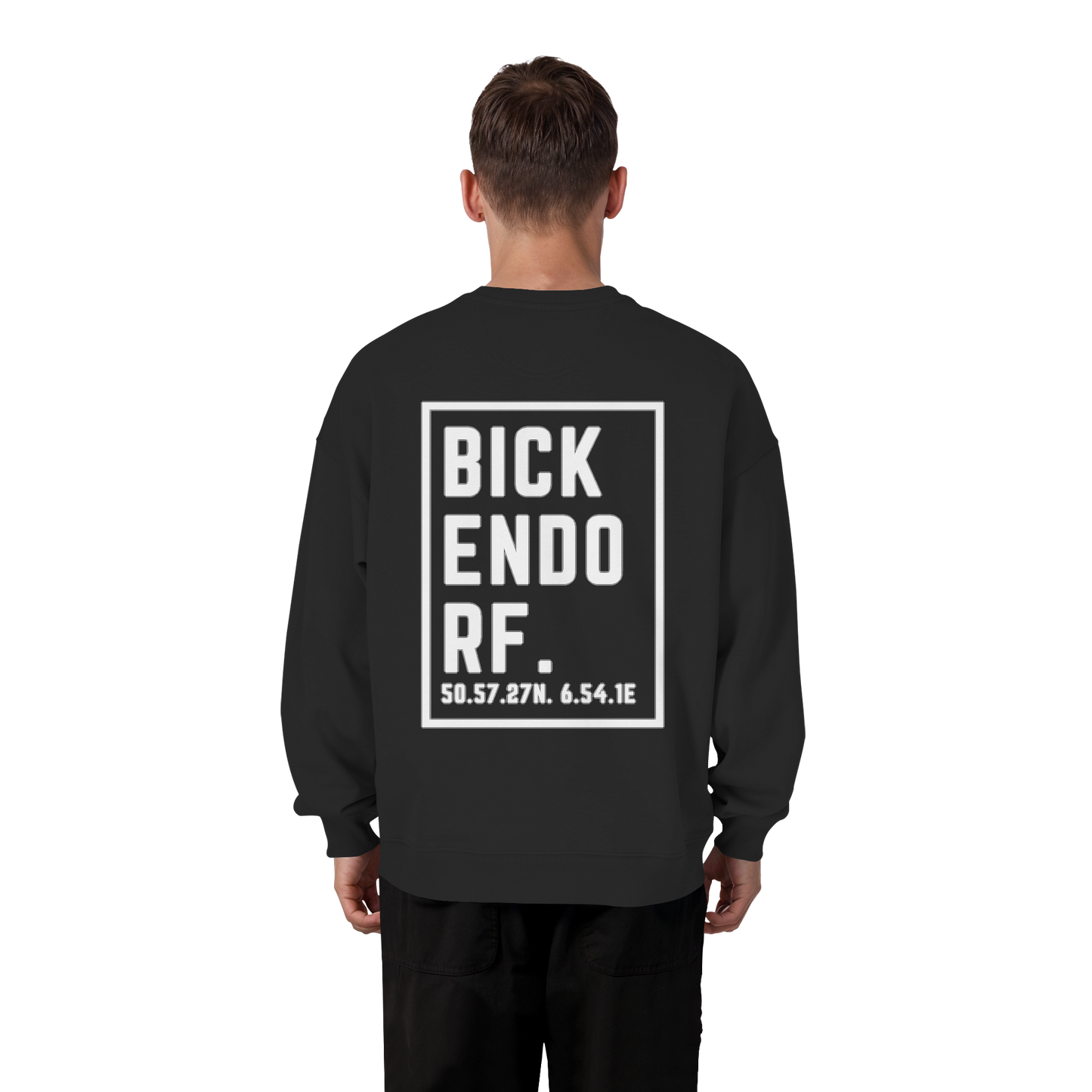Bickendorf Koordinaten (großer Druck auf dem Rücken) - Organic Oversize Sweatshirt