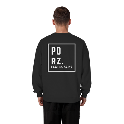 Porz Koordinaten (großer Druck Rücken) - Organic Oversize Sweatshirt