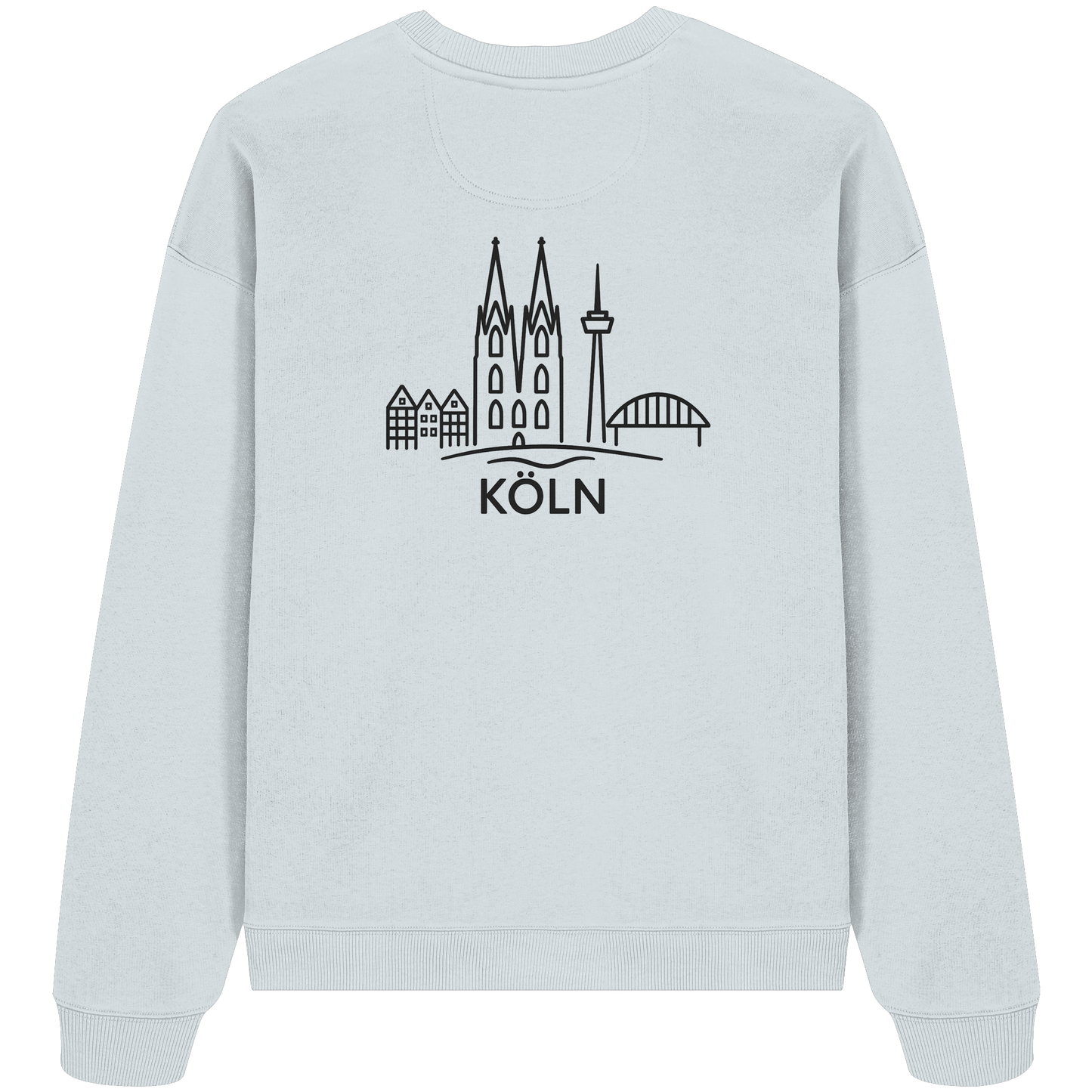 Köln Skyline (großer Druck auf dem Rücken) - Organic Oversize Sweatshirt