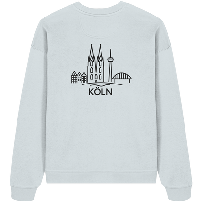Köln Skyline (großer Druck auf dem Rücken) - Organic Oversize Sweatshirt