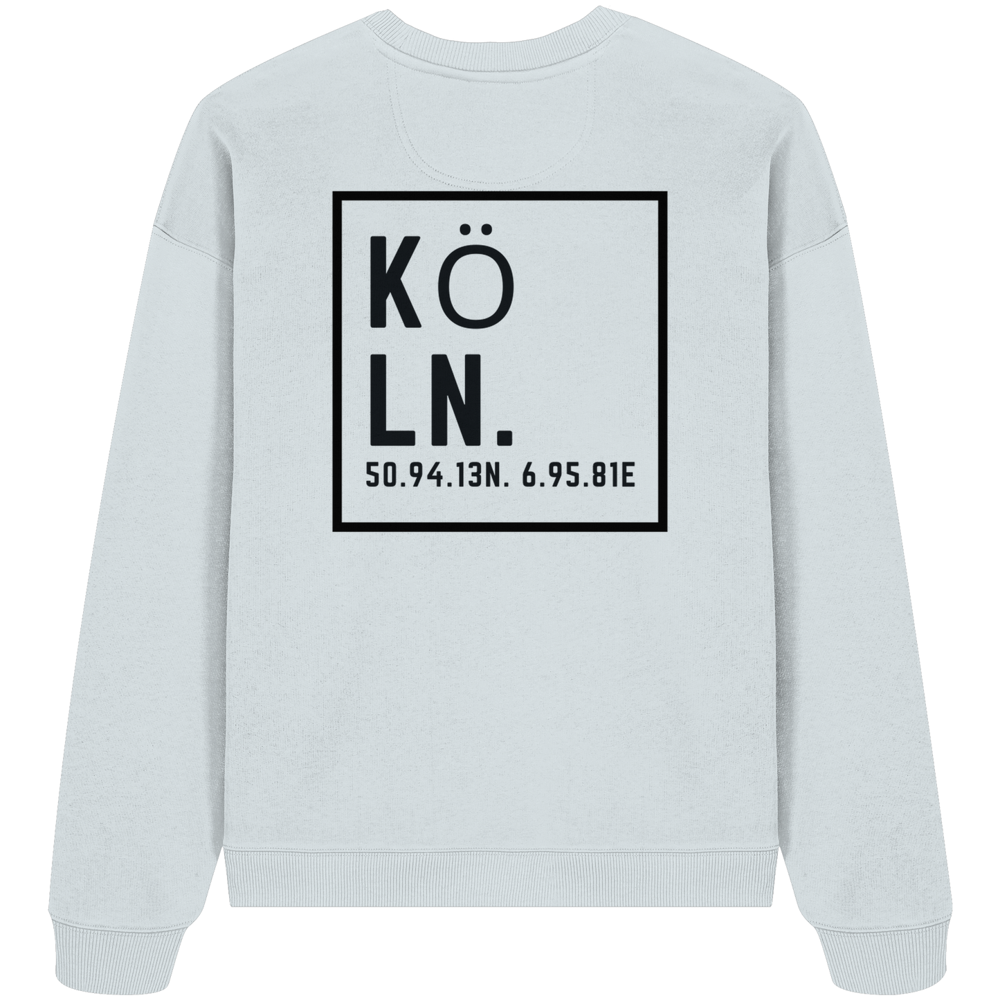 Köln Koordinaten (großer Druck auf dem Rücken) - Organic Oversize Sweatshirt
