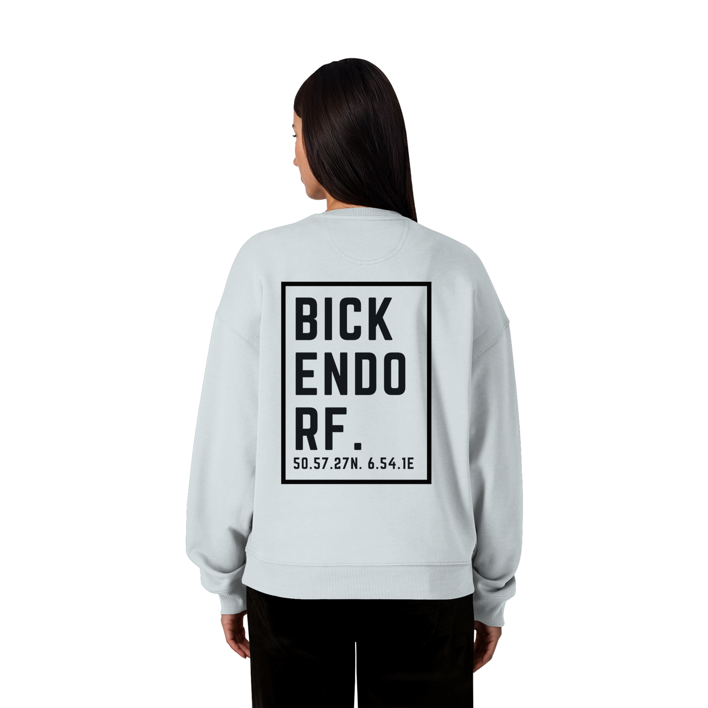 Bickendorf Koordinaten (großer Druck auf dem Rücken) - Organic Oversize Sweatshirt