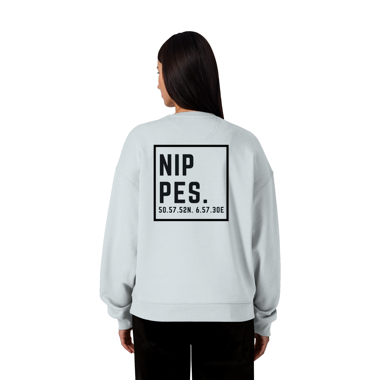 Nippes Koordinaten (großer Druck auf dem Rücken) - Organic Oversize Sweatshirt