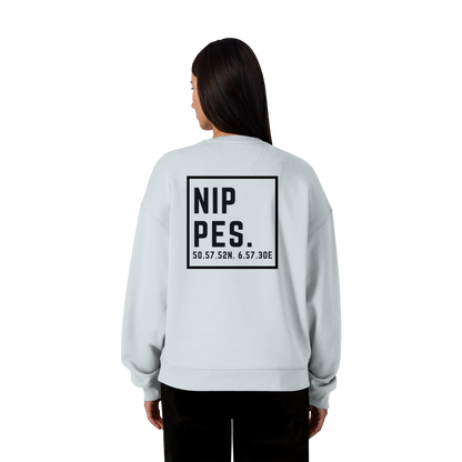 Nippes Koordinaten (großer Druck auf dem Rücken) - Organic Oversize Sweatshirt