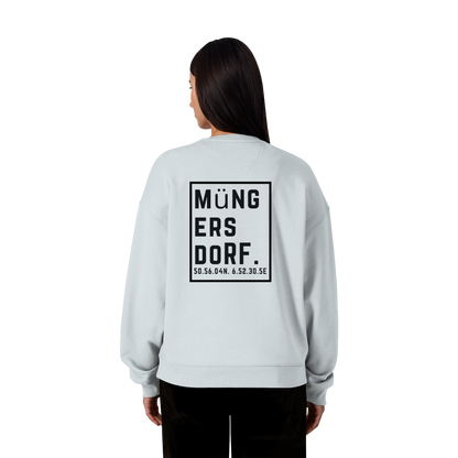 Müngersdorf Koordinaten (großer Druck auf dem Rücken) - Organic Oversize Sweatshirt