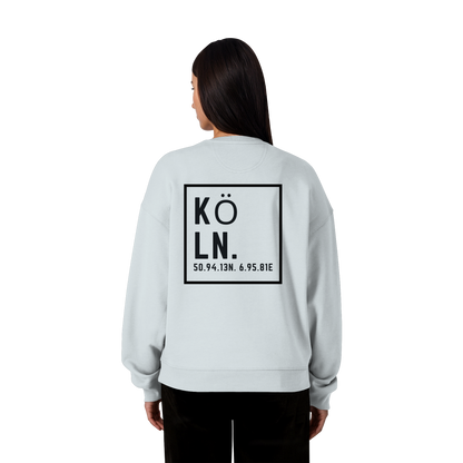 Köln Koordinaten (großer Druck auf dem Rücken) - Organic Oversize Sweatshirt