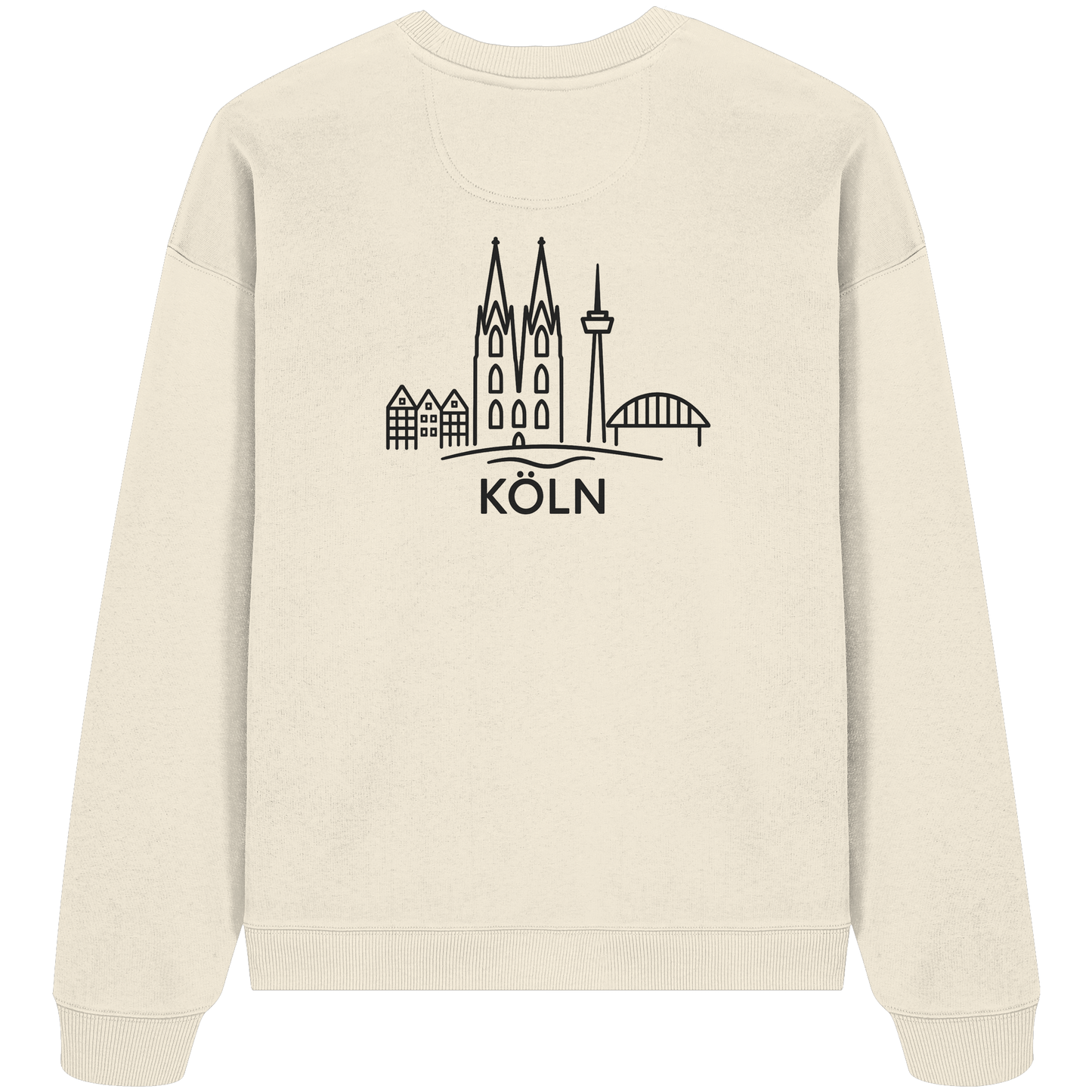 Köln Skyline (großer Druck auf dem Rücken) - Organic Oversize Sweatshirt
