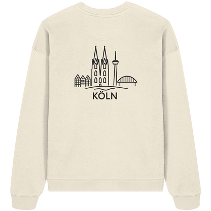 Köln Skyline (großer Druck auf dem Rücken) - Organic Oversize Sweatshirt