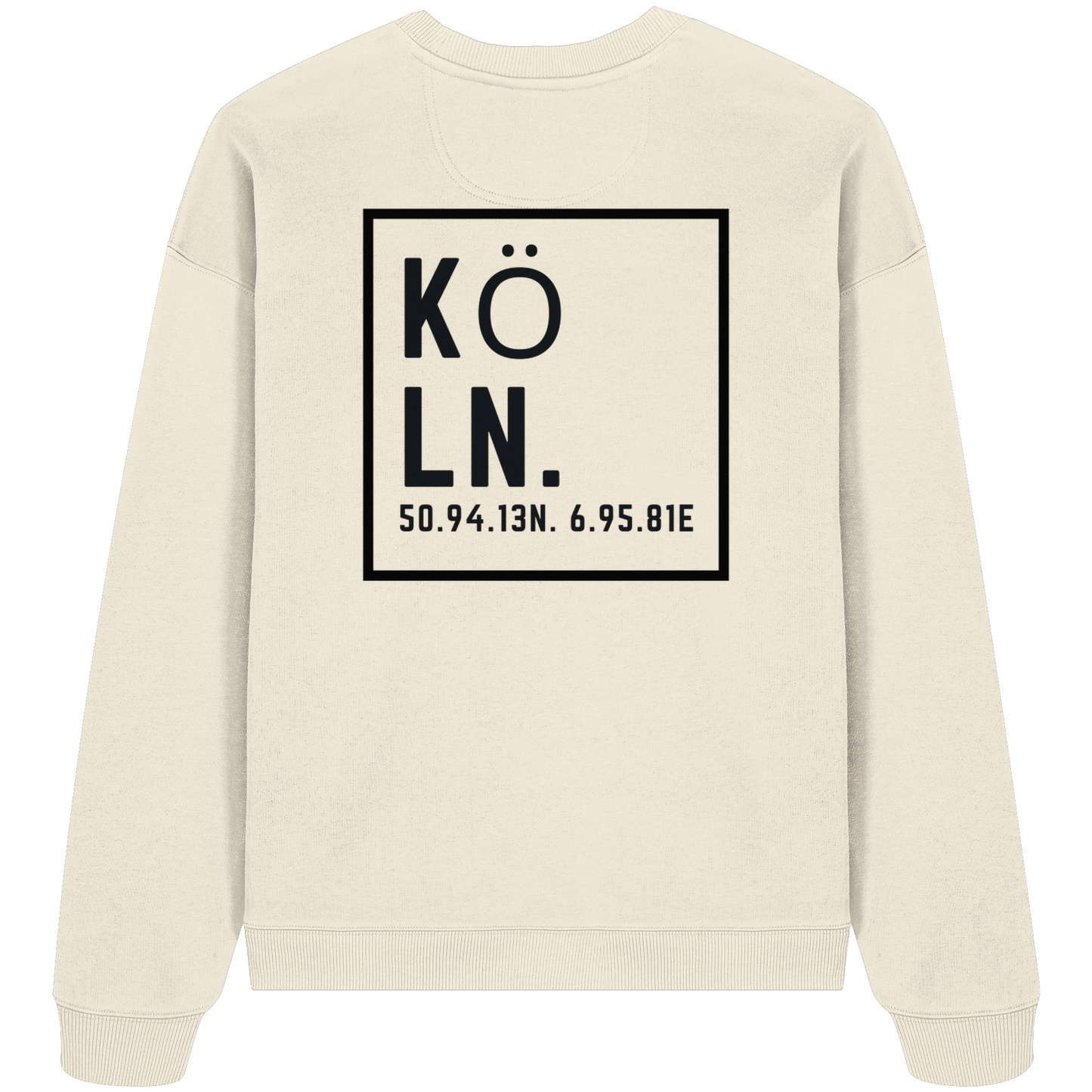 Köln Koordinaten (großer Druck auf dem Rücken) - Organic Oversize Sweatshirt
